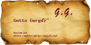 Getto Gergő névjegykártya