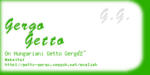 gergo getto business card